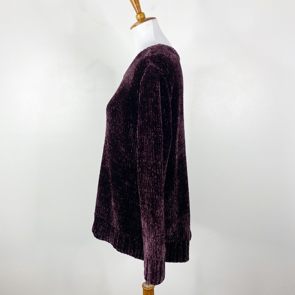 ORVIS Soft Chenille Pullover Sweater Plum Purple Sz. M - Picture 4 of 10